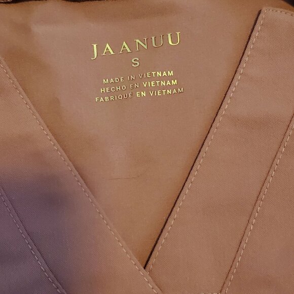 Jaanuu Womens Mauve Pink Short Sleeve V-Neck Scrub Medical Nursing Top Size S - Picture 8 of 10